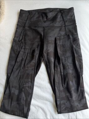 Lululemon Black Camo High-Waist Pocket Leggings